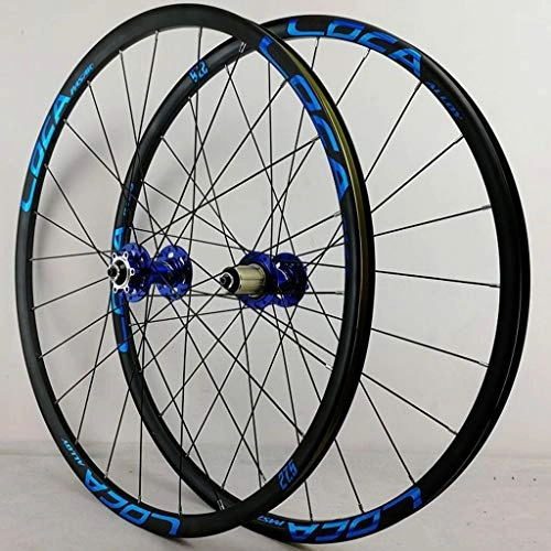 Mountain Bike Wheel : PASAK R35 Mountain Bike Quick Release Wheel Set 26" / 27.5" / 29" 24-holes 4 Bearing Disc Brake 7-12 Speed Six-claw Tower Base Blue Drum+Blue Trademark(A Pair Wheels) (Color : Blue, Size : 27.5")