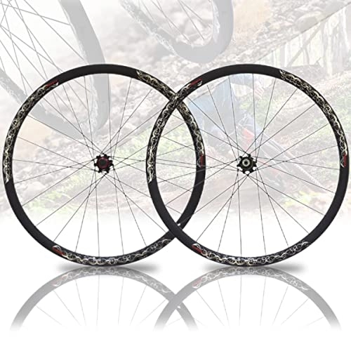 Mountain Bike Wheel : PHOCCO Disc Brake Mountain Bicycle Wheels 26'' Alloy Rim Sealed Bearing QR MTB Wheelset 32 Holes 7-10 Speed Cassette Hub (Color : 26'' Black)