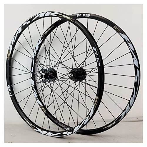 Mountain Bike Wheel : PHOCCO MTB Wheelset Mountain Bike Wheel Rims Quick Release Disc Brake 32 H Spokes Hub Fit 7-11 Speed Cassette Bicycle Wheelset (Color : Gold, Size : 29in)
