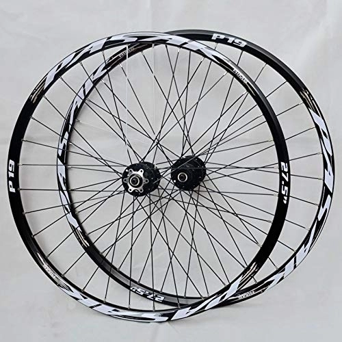 Mountain Bike Wheel : PingPai 26 27.5 29 Inch Bike Wheelset, Ultralight MTB Mountain Bicycle Wheels, Double Layer Alloy Rim Quick Release 7 8 9 10 11 Speed Disc Brake (Black Hub Silver Logo 29Inch)