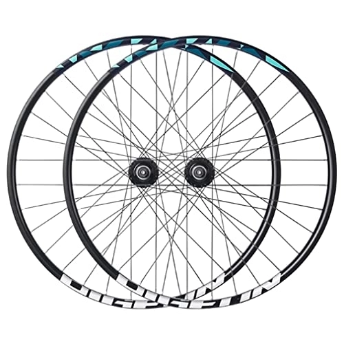 Mountain Bike Wheel : PingPai Mountain Bike Wheelset 27.5'' Disc Brake MTB Rim Quick Release Front Rear Wheel Set Bicycle Wheels 32H Hub For 7 / 8 Speed Rotary Flywheel 2800g (Color : Blue, Size : 27.5'') (Green 27.5)