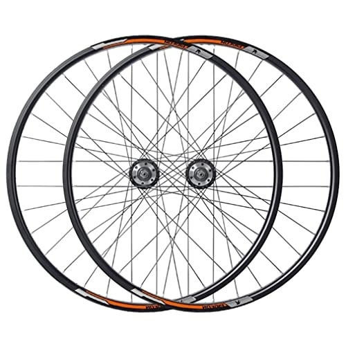 Mountain Bike Wheel : PingPai Mountain Bike Wheelset 27.5'' Rim Disc Brake MTB Wheelset Quick Release Front Rear Wheels Bicycle Wheel 32H Hub For 7 / 8 / 9 / 10 Speed Cassette 2800g (Color : Yellow, Size : 27.5'') (Orange 27.5)
