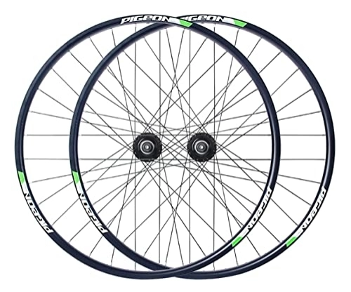 Mountain Bike Wheel : PingPai Mountain Bike Wheelset 27.5'' Rim Disc Brake MTB Wheelset Quick Release Front Rear Wheels Bicycle Wheel 32H Hub For 7 / 8 Speed Rotary Flywheel 2800g (Color : Green, Size : 27.5'') (Green 27.5)