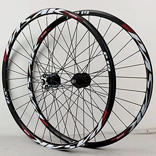 Mountain Bike Wheel : PingPai Mountain Bike Wheelset Disc Brake Quick Release Cycling Wheels 26 / 27.5 / 29 Inch MTB Rim 32H Hub For 7 / 8 / 9 / 10 / 11 / 12 Speed Cassette 2050g (Color : Green, Size : 27.5inch) (Red 27.5inch)