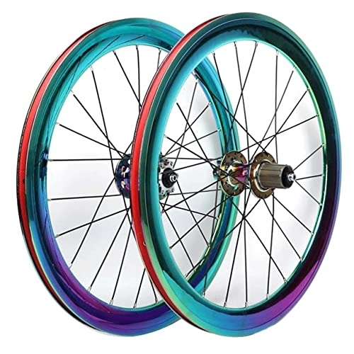 Mountain Bike Wheel : Puozult 451 Front Rear Wheels MTB Bike Wheelset 40mm Double-layer Aluminum Alloy Rim 24H Disc Brake Quick Release Bike Wheels Fit 7 8 9 10 11 Speed