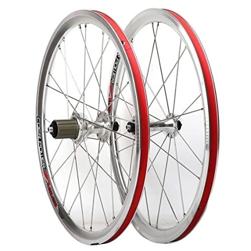 Mountain Bike Wheel : QERFSD Bike Wheelset, 20 Inch 406 Mountain Cycling Wheels, V Brake Front Back Wheels Fit For 7-11 Speed Freewheels Quick Release Bicycle Accessory