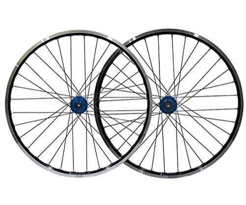 Mountain Bike Wheel : QHYRZE Bicycle Wheelset Rim 26" Mountain Bike V / Disc Brake Wheelset MTB Quick Release Wheels Hub 32H For 7 8 9 10 Speed Cassette 2163g (Color : Blue, Size : 26'')