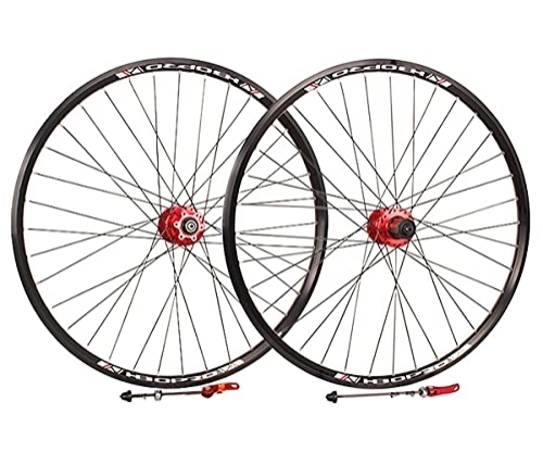 Mountain Bike Wheel : QHYRZE Mountain Bike Wheelset 26'' / 27'' / 29" Inch MTB Rim Disc Brake MTB Bicycle Quick Release Wheels Cassette Hub For 7 8 9 10 Speed (Color : Red, Size : 27.5inch)