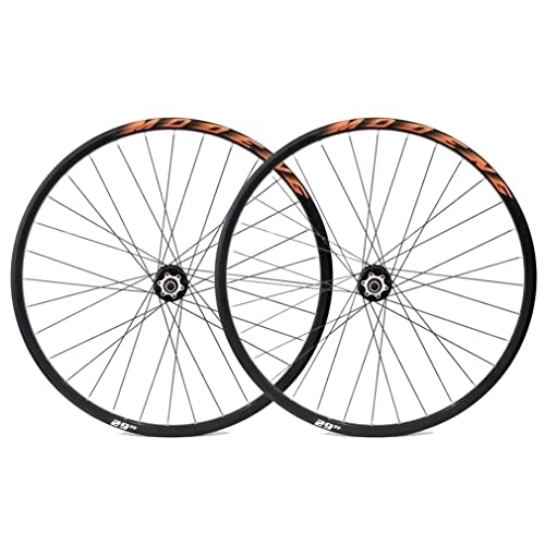 Mountain Bike Wheel : QHYRZE Mountain Bike Wheelset 26" 27.5" 29" MTB Rim Disc Brake Wheels Quick Release Bicycle Wheelset 32H Hub For 7 8 9 10 11 12 13 Speed Cassette 2055g (Color : Orange, Size : 26'')