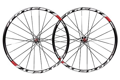 Mountain Bike Wheel : QHYRZE Mountain Bike Wheelset 26" 27.5" Rim Disc Brake Bicycle MTB Quick Release Wheels Straight Pull Carbon Hub 24H For 7 8 9 10 11 Speed Cassette 1800g (Color : Black, Size : 26'')
