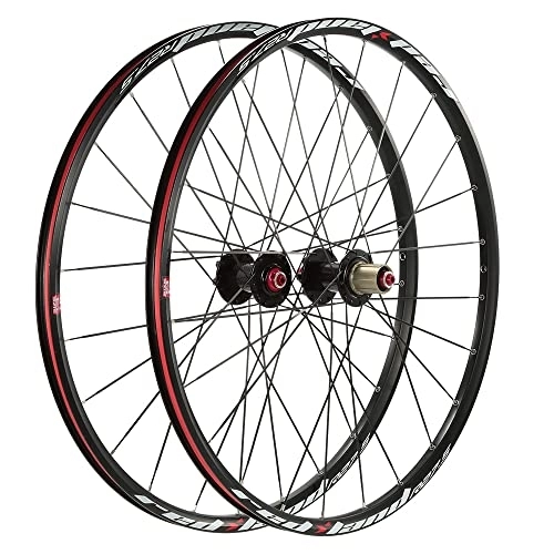 Mountain Bike Wheel : QIONGHA Ultralight MTB 27.5'' Wheelset 24 Hole Mountain Bike Wheels Set Front 2 Rear 5 Bearings 8-10 Speed Cassette Compatible, Black