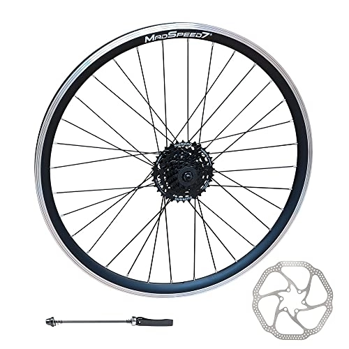 Mountain Bike Wheel : QR 27.5" 650b (ETRTO 584x19) MTB Mountain Bike REAR Wheel + Shimano 7 Speed Cassette (12-32t) + 160mm Disc Brake Rotor - Sealed Bearings Hub (Very Smooth Hub) - Double Wall