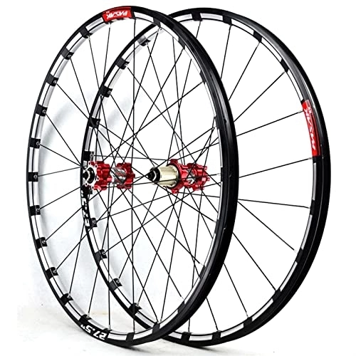 Mountain Bike Wheel : Quick Release Bike Wheelset 26'' 27.5'' 29'', Mountain Bicycle Front Rear Wheel Set CNC Double Layer Disc Brake Wheel 24-hole Straight-pull Hub For 7 8 9 10 11 12 Speed ( Color : A , Size : 26inch )