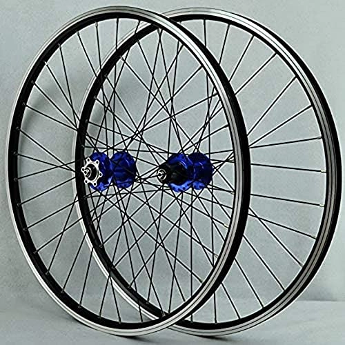 Mountain Bike Wheel : qwert MTB 26 / 29 Inch Wheels Set Double Wall Rims Quick Release Disk Brake / V-Brake Bike Cycling Wheels 32 Spoken Cassette 7-11 Speed, 29in