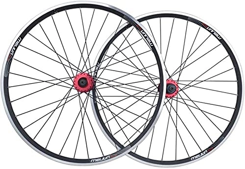 Mountain Bike Wheel : qwert Set of MTB V-Brakes Bicycle Wheels 26 Inch Double Wall Bicycle Circle Aluminum Alloy Disc Brake Rapid Release 32 Holes 7 8 9 Disc To 10