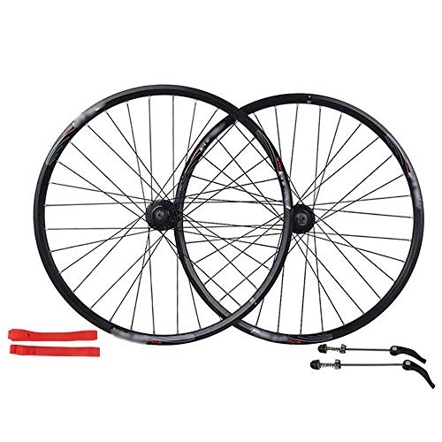 Mountain Bike Wheel : QXFJ 26 Inch Mountain Bike Wheel, Aluminum Alloy / Disc Brakes / American Valve / Suitable For 26 * 1.35~2.125 Tires / Black / 32 Holes / Suitable For 7-8-9-10 Speed Clip Flywheel
