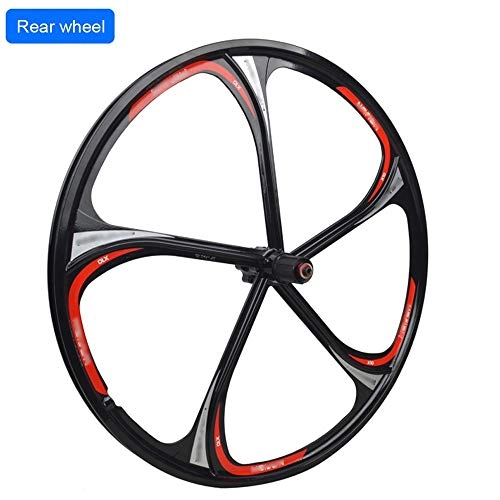 Mountain Bike Wheel : QXFJ 26 Inch MTB Bike Wheel, Bike Front / Rear Wheel 135mm / Magnesium Alloy / One-Piece Wheel / Universal Type Six Nail Disc Brakes / Support 7-11 Speed After Opening 100mm