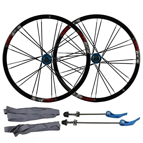 Mountain Bike Wheel : QXFJ 26 Inch MTB Bike Wheel, Cycle Wheel / Aluminum Alloy / Six-Hole Disc Brake / Suitable For 7-8-9-10 Speed Cassette / American Valve / Suitable For 26 * 1.5-26 * 2.125 Tires / 24-Hole Flat Spokes