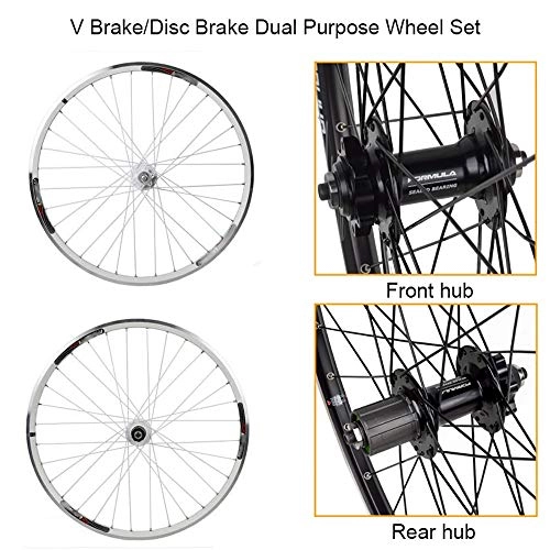 Mountain Bike Wheel : QXFJ 26-Inch MTB Bike Wheel / Mountain Bike Front Wheel, Disc Brake / V Brake / Suitable For 7-8-9 Speed Flywheel / American Valve / 32-Hole Spokes / Suitable For 26 * 1.35-26 * 2.215 Tires