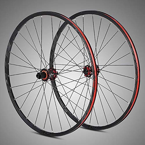Mountain Bike Wheel : QXFJ 29-Inch MTB Bike Wheel, Front / Rear Wheel Ultra-Light Aluminum Carbon Fiber Shaft, Four Palin Side Pulls (28 Holes) / Support 8-9-10-11 Speed Cassette Flywheel / Aluminum Alloy
