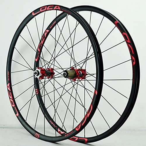 Mountain Bike Wheel : Rims 26 / 27.5 / 29 Inch MTB Bicycle Wheelset Disc Brake Mountain Bike Wheels 24H Hub Lightweight Aluminum Alloy Rim Quick Release Wheels Fit 7-12 Speed Cassette 1680g ( Color : Red , Size : 27.5 inch )