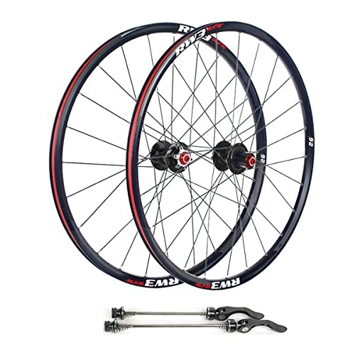 Mountain Bike Wheel : Rims 26 / 27.5 / 29" Mountain Bike Wheelset Disc Brake MTB Rim Quick Release Wheels 24H Hub For 7 / 8 / 9 / 10 / 11 Speed Cassette Flywheel 1900g (Color : Black, Size : 26'')