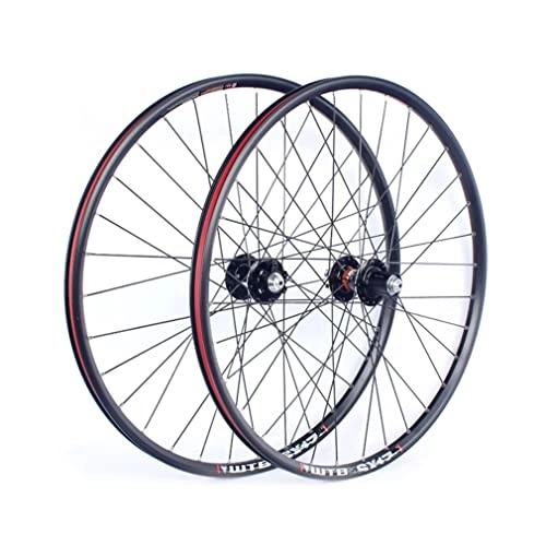 Mountain Bike Wheel : Rims 26 / 27.5 / 29" Mountain Bike Wheelset Disc Brake MTB Rim Quick Release Wheels 32H Hub For 7 / 8 / 9 / 10 Speed Cassette Flywheel 1960g (Color : Black, Size : 27.5'')