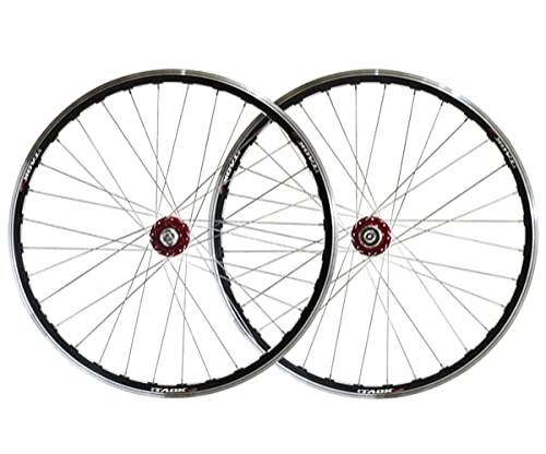 Mountain Bike Wheel : Rims 26" Mountain Bike Wheelset Quick Release Bicycle Rim V / Disc Brake MTB Wheels 32H Hub For 7 / 8 / 9 / 10 Speed Cassette 2248g (Color : Red)