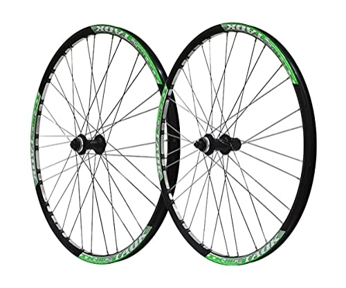Mountain Bike Wheel : Rims 27.5Inch Mountain Bike Wheelset Cycling Wheel Set MTB Rim Centerlock Disc Brake Wheels Quick Release Hub 32H For 7 / 8 / 9 / 10 Speed Cassette 2160g Bicycle Accessory (Color : Green, Size : 27.5)