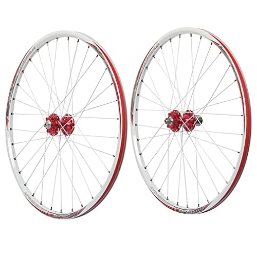 Mountain Bike Wheel : Rims Bicycle Rim 32 Holes 26" Mountain Bike Wheelset MTB Disc Brake Wheels Quick Release Hub For 7 / 8 / 9 / 10 Speed Cassette 2118g (Color : White, Size : 26 inch)