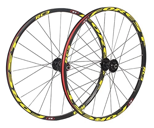 Mountain Bike Wheel : Rims Disc Brake Wheelset 26 / 27.5 Inch Mountain Bike Wheels Ultra Light MTB Rim 24 Holes 1790g Quick Release Hub For 8 / 9 / 10 / 11 Speed Cassette (Color : Gold, Size : 26in)