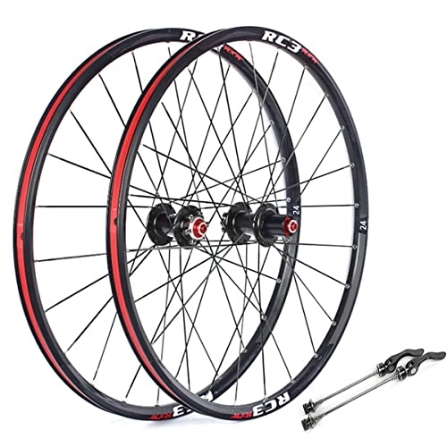 Mountain Bike Wheel : Rims Mountain Bike Disc Brake Wheelset 24" MTB Rim 24H Carbon Hub Quick Release Wheels For 7 / 8 / 9 / 10 / 11 Speed Cassette Flywheel 1770g (Color : Black, Size : 24'')