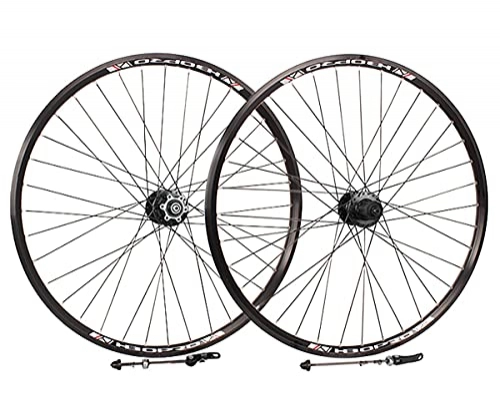 Mountain Bike Wheel : Rims Mountain Bike Disc Brake Wheelset 26' / 27' / 29" / 700c Bicycle Rim MTB Wheels QR Quick Release Hub For 7 / 8 / 9 / 10 Speed Cassette (Color : Black, Size : 700C)