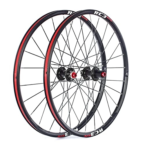 Mountain Bike Wheel : Rims Mountain Bike Wheelset 24 Inch MTB Rim 24H Thru Axle Carbon Hub Disc Brake Wheels For 7 / 8 / 9 / 10 / 11 Speed Cassette 1770g (Color : Black, Size : 24'')