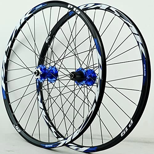 Mountain Bike Wheel : Rims Mountain Bike Wheelset 26" 27.5" 29" MTB Rim 32 Holes Quick Release Bicycle Wheels Front And Rear Wheel 2035g Disc Brake Hub For 7 / 8 / 9 / 10 / 11 / 12 Speed Cassette (Color : Blue, Size : 27.5inch)