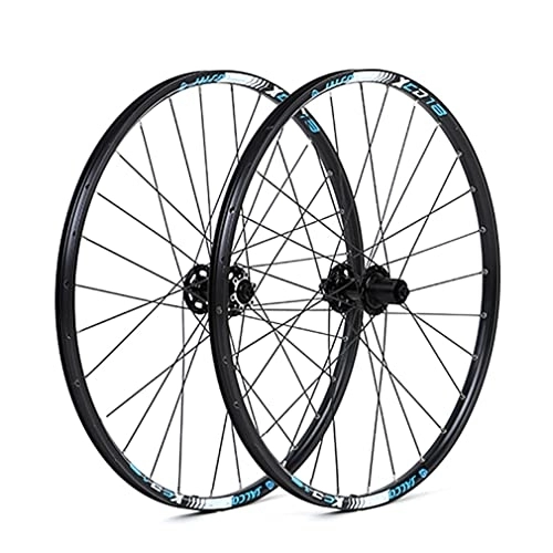 Mountain Bike Wheel : Rims Mountain Bike Wheelset 26 / 27.5" Bicycle Rim 28H Hub Disc Brake Quick Release MTB Wheels For 7 / 8 / 9 / 10 / 11 Speed Cassette Flywheel 1800g (Color : Blue, Size : 27.5'')