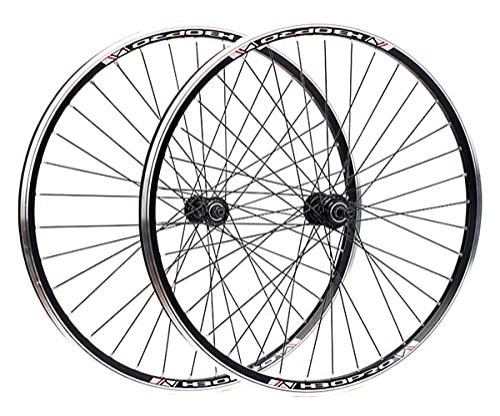 Mountain Bike Wheel : Rims Mountain Bike Wheelset 26'700C Bicycle Rim V Brake MTB Wheels Bolt On Solid Shaft Hub For 6 / 7 / 8 / 9 Speed Rotary Flywheel (Color : Black, Size : 700C)