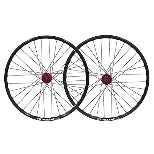 Mountain Bike Wheel : Rims Mountain Bike Wheelset 26" MTB Rim QR Quick Release Disc Brake Bicycle Wheels 32H Hub For 7 / 8 / 9 / 10 Speed Cassette 2156g (Color : Red, Size : 26 inch)