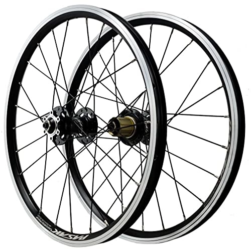 Mountain Bike Wheel : Rims Mountain Bike Wheelset 406 Disc Brake Cycling Wheels 20" BMX Rim V Brake 24 Holes Quick Release Hub For 7 / 8 / 9 / 10 / 11 / 12 Speed Cassette MTB Bicycle Wheel 1400g ( Color : Black , Size : 20inch )