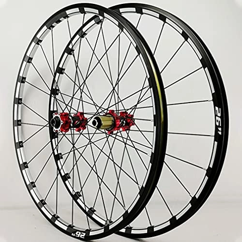 Mountain Bike Wheel : Rims Mountain Bike Wheelset Disc Brake 26" 27.5" Bicycle Rim MTB Wheels 24 Holes Hub For 7 / 8 / 9 / 10 / 11 / 12 Speed Cassette Front And Rear Wheel 1750g Bolt On (Size : 26inch, Type : Thru Axle)