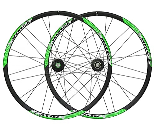 Mountain Bike Wheel : Rims Mountain Bike Wheelset Disc Brake Quick Release Wheels MTB 26" Bicycle Rim 24H QR Hub For 7 / 8 / 9 / 10 Speed Cassette 2130g (Color : Green, Size : 26'')