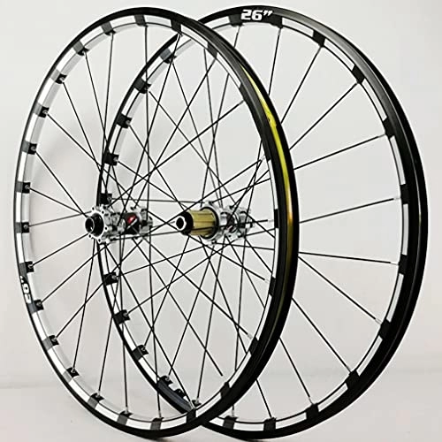 Mountain Bike Wheel : Rims MTB Mountain Bike Wheelset 26" 27.5"Bicycle Rim 1750g Disc Brake Wheels Thru Axle 24 Holes Hub For 7 / 8 / 9 / 10 / 11 / 12 Speed Cassette Front And Rear Wheel ( Color : Silver hub , Size : 27.5inch )