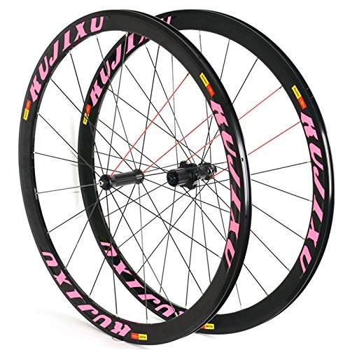 Mountain Bike Wheel : Road Bicycle Wheel Set 700C, Mountain Bike Front and Rear Wheels Double Wall Rim Disc Brakes Super Light Quick Release 20 Holes Front and 24 Holes Rear 8 / 9 / 10 / 11 Speed (Color : B)