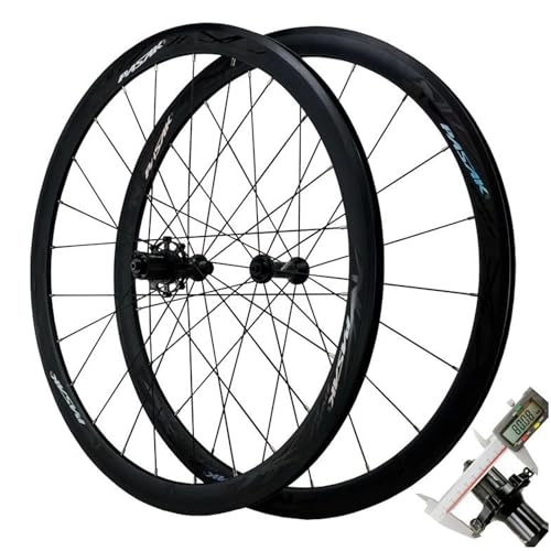 Mountain Bike Wheel : Road Bike Wheelset 700C, Aluminum Alloy Racing Mountain V Brake Rim Quick Release Front & Rear Wheels 24H Bicycle Wheels for 7-11 Speed Cassette (Color : A)