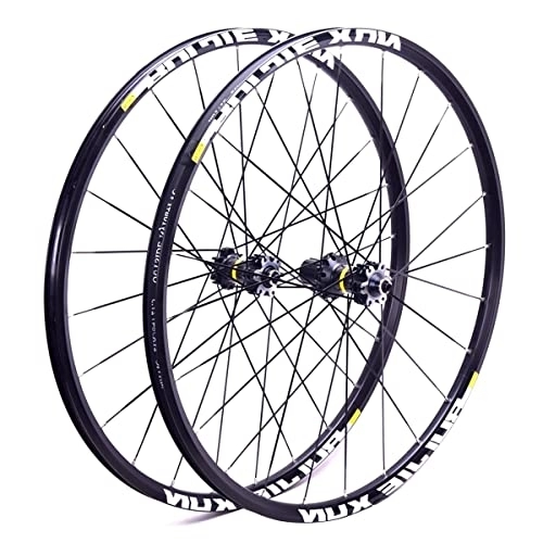 Mountain Bike Wheel : RUJIXU 26 27.5 29" Mountain Bike Wheelsets Carbon Hub MTB Disc Brakes Wheels Quick Release 24H Flat Spokes Sealed Bearings Fit 8 9 10 11 Speed Cassette 1895g (Color : Black hud, Size : 26")