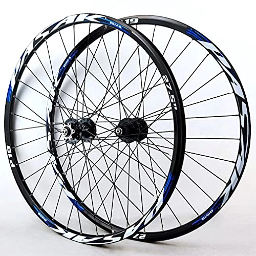 Mountain Bike Wheel : RUJIXU MTB Bike Wheelset 26 / 27.5 / 29 Inch Quick Release Disc Brake Sealed Bearing Mountain Cycling Rim Wheels For 7 / 8 / 9 / 10 / 11 Speed Cassette Freewheel 2200g (Color : Blue, Size : 27.5in)