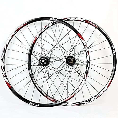 Mountain Bike Wheel : RUJIXU MTB Wheelset 26" 27.5" 29in QR Disc Brake Bicycle Front Rear-Wheel Sealed Bearing​Double Wall Rims hub Fit for 7-11 Speed Freewheels Bicycle Accessory 2090g (Color : Hub Black, Size : 27.5in)