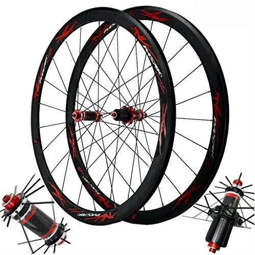 Mountain Bike Wheel : SLRMKK Carbon Fiber Bicycle Wheelset 40MM, 700C Road Racing Bike V-Brake Cycling Wheels Hybrid / Mountain 24 Hole 7 / 8 / 9 / 10 / 11 Speed