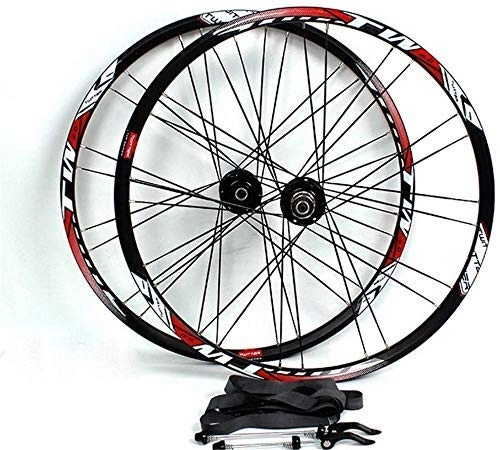 Mountain Bike Wheel : SLRMKK Mountain bike wheels, 27.5 inch bike wheelset rear / front double-walled aluminum alloy rim discbrake Fast release Palin bearing 32 holes 8 9 10 speed