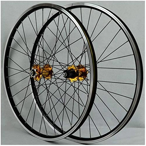 Mountain Bike Wheel : SLRMKK MTB Bike Wheelset 26 Inch, Double Wall Aluminum Alloy Disc / V-Brake Quick Release 32 Hole Rim 7 / 8 / 9 / 10 Cassette Cycling Wheels
